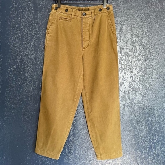 Zara Green Tapered Cotton Pants - Picture 1 of 6